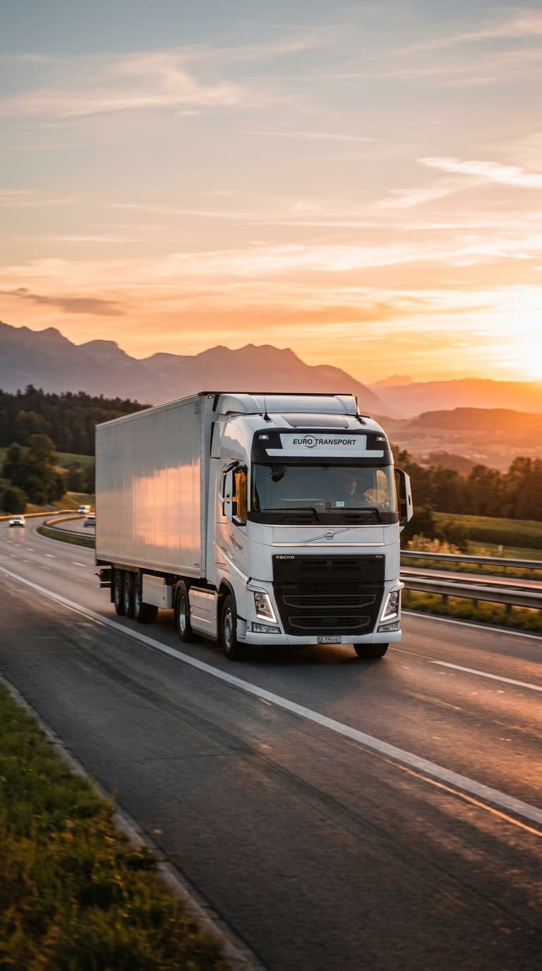 Highway Transport at Sunset